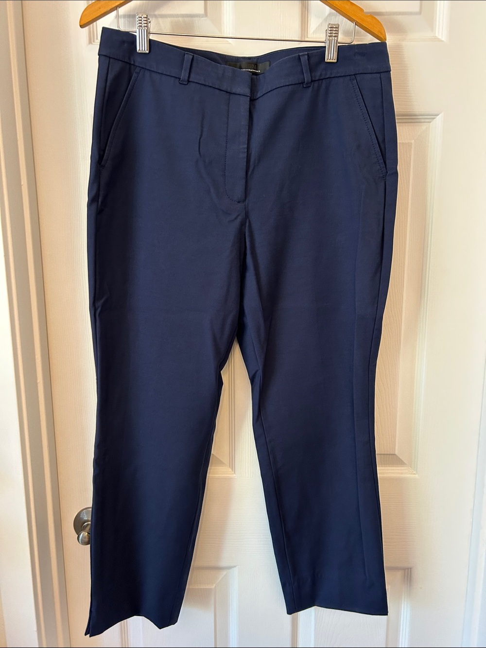 White House Black Market Navy Cropped Straight-Leg Pants